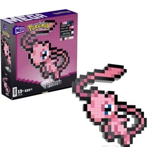 Mega Pokémon Mew Pixel Art Building Set - Pink and Black